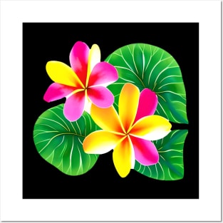 Tropical Plumeria Flowers Posters and Art